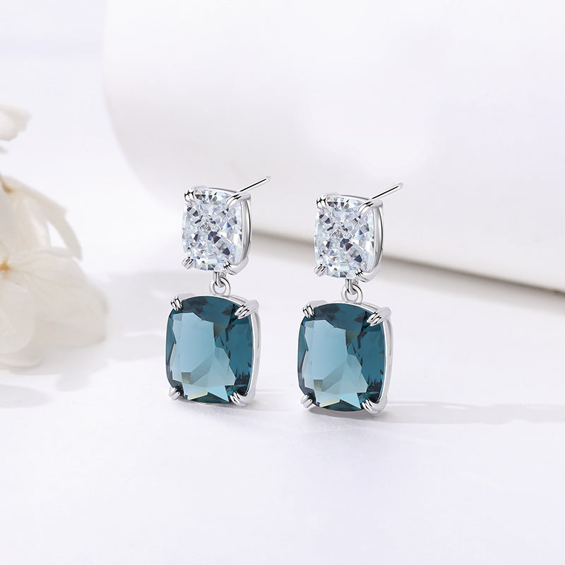 Square Blue Earrings