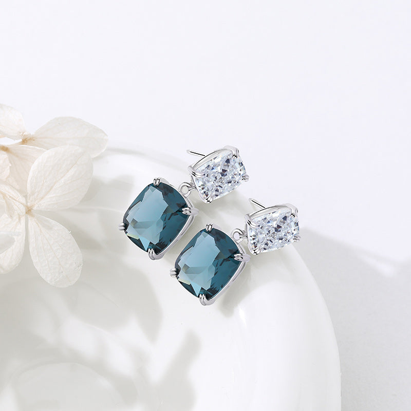 Square Blue Earrings