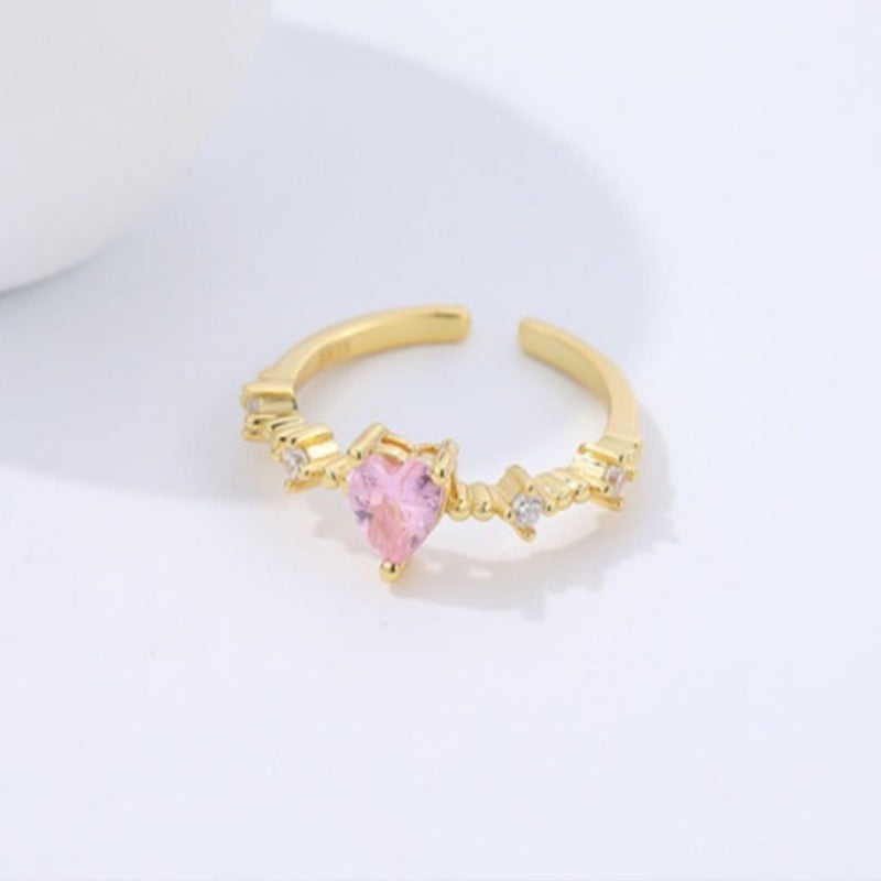 Pink Love Hearts Rings