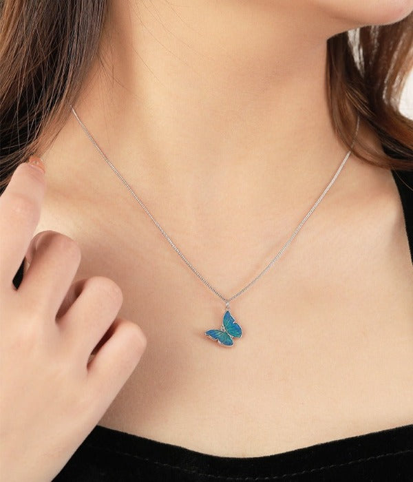 Blue Butterfly Necklace