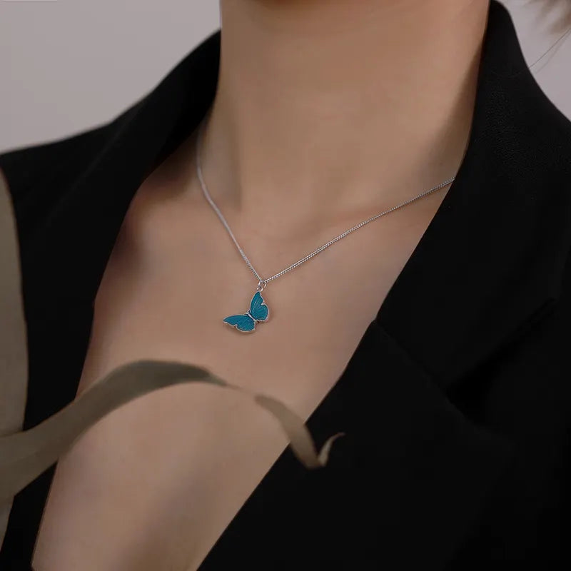 Blue Butterfly Necklace