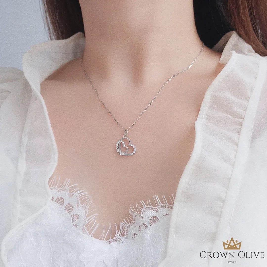 Interlocking Love Heart Necklace