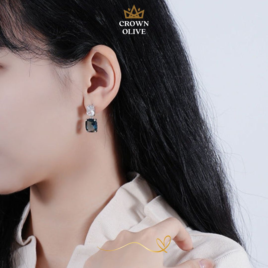 Square Blue Earrings