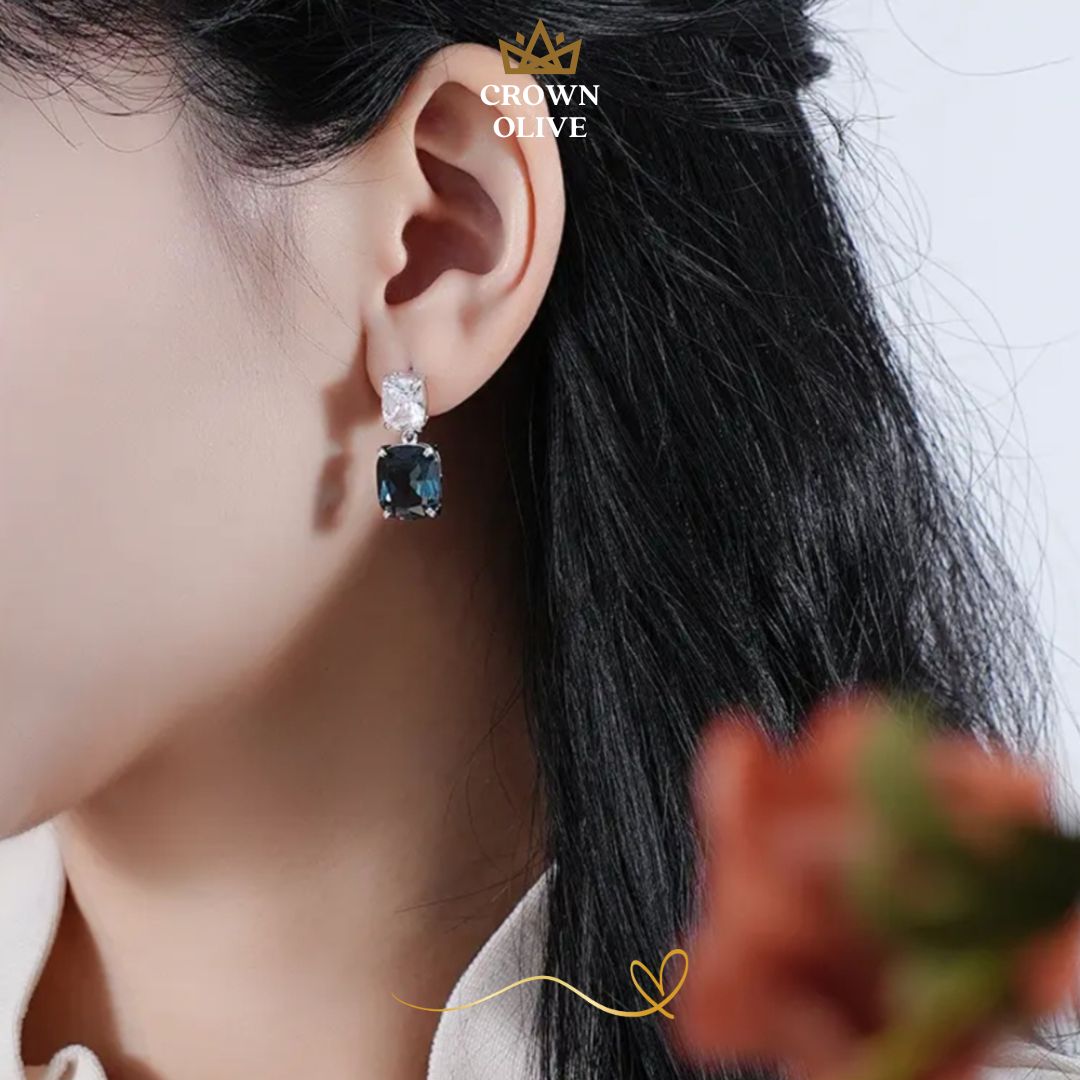 Square Blue Earrings
