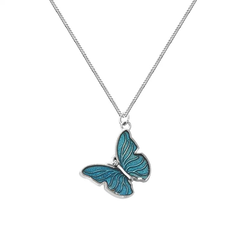 Blue Butterfly Necklace