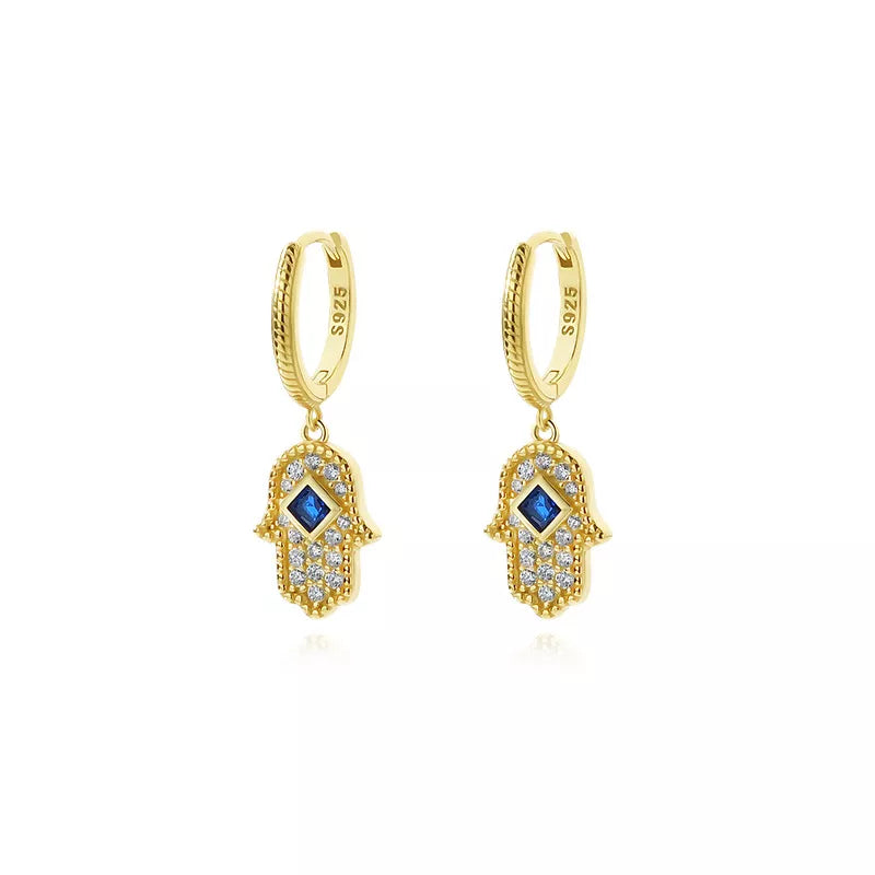 The Hand Earrings - Crown Olive