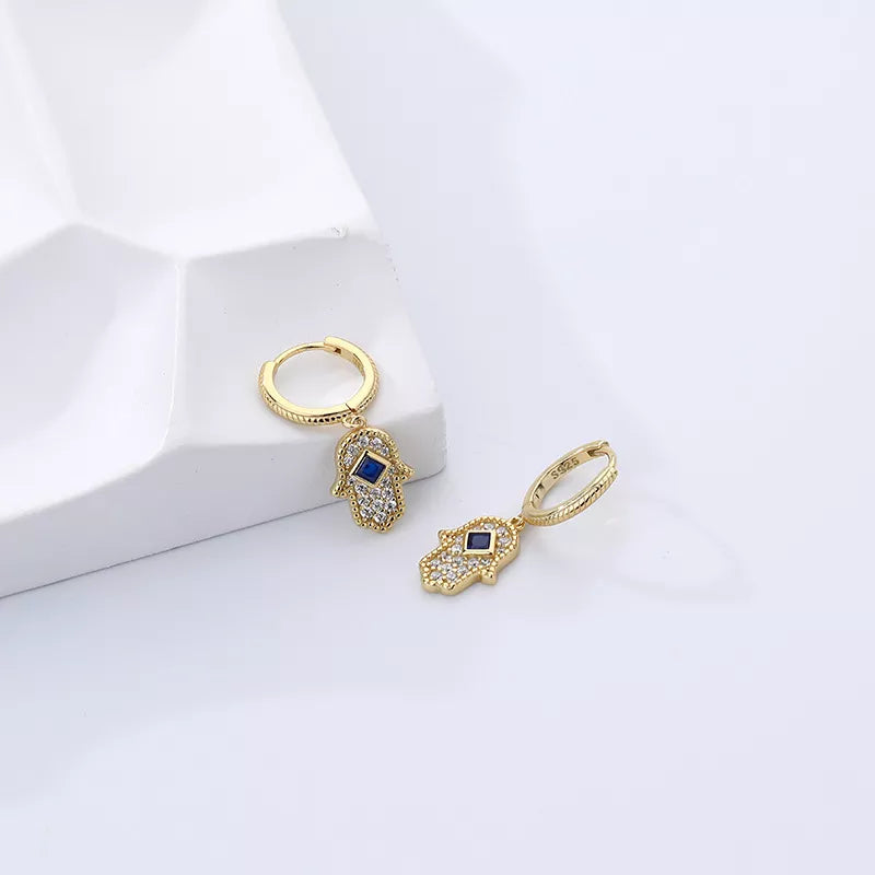 The Hand Earrings - Crown Olive