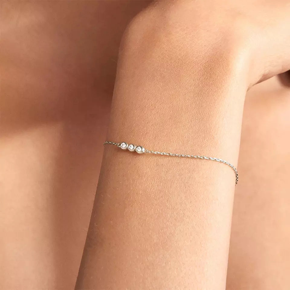 Triple Beads Bracelet - Crown Olive