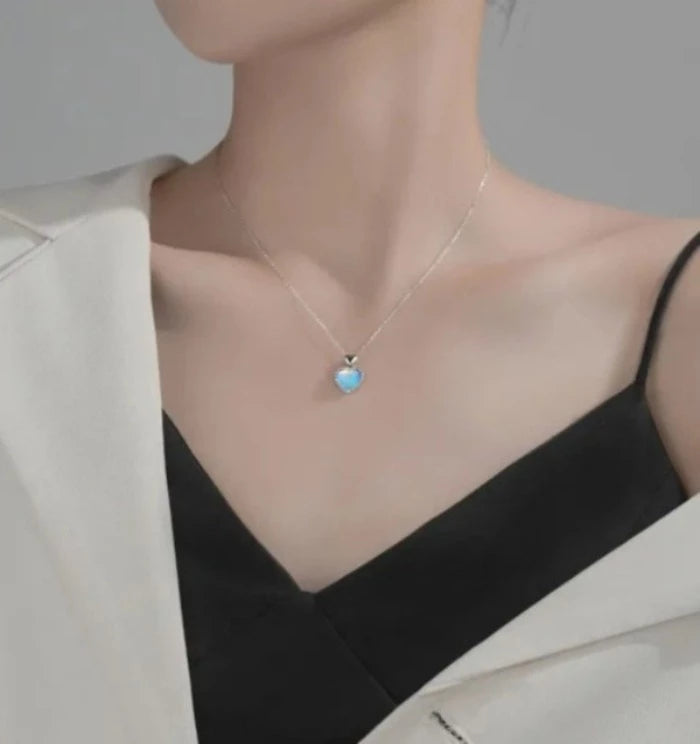 Moonstone Heart Necklace