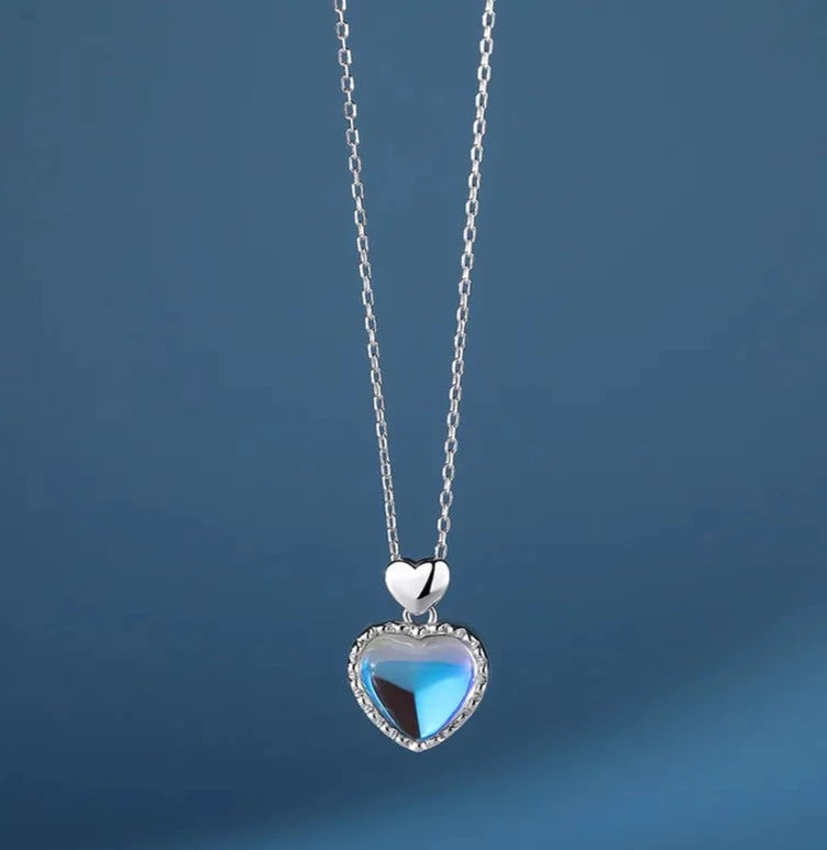 Moonstone Heart Necklace