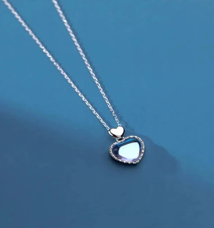 Moonstone Heart Necklace