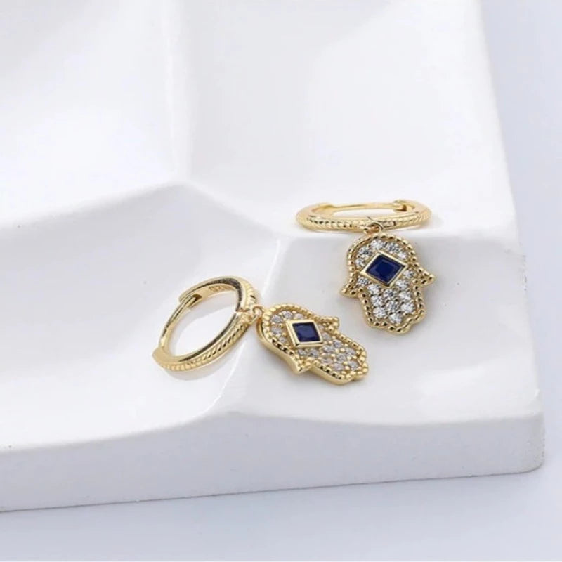 The Hand Earrings - Crown Olive