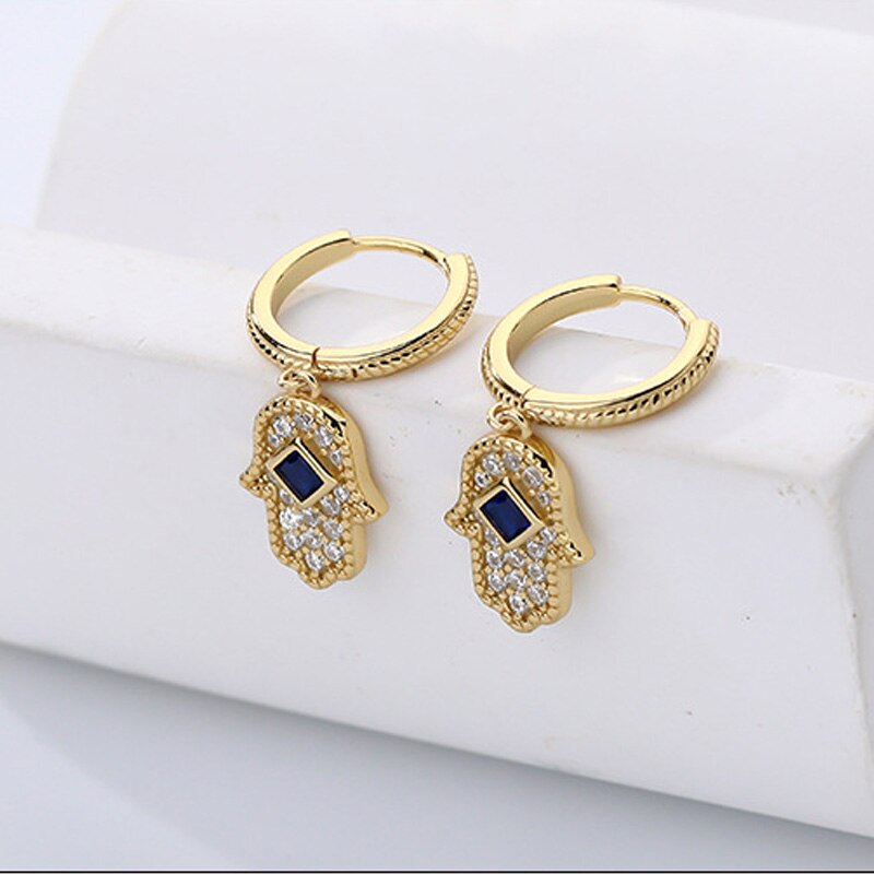 The Hand Earrings - Crown Olive