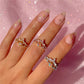Pink Love Hearts Rings - Crown Olive