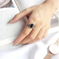 Black Agate Stone Ring