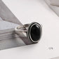 Black Agate Stone Ring