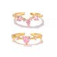 Pink Love Hearts Rings - Crown Olive